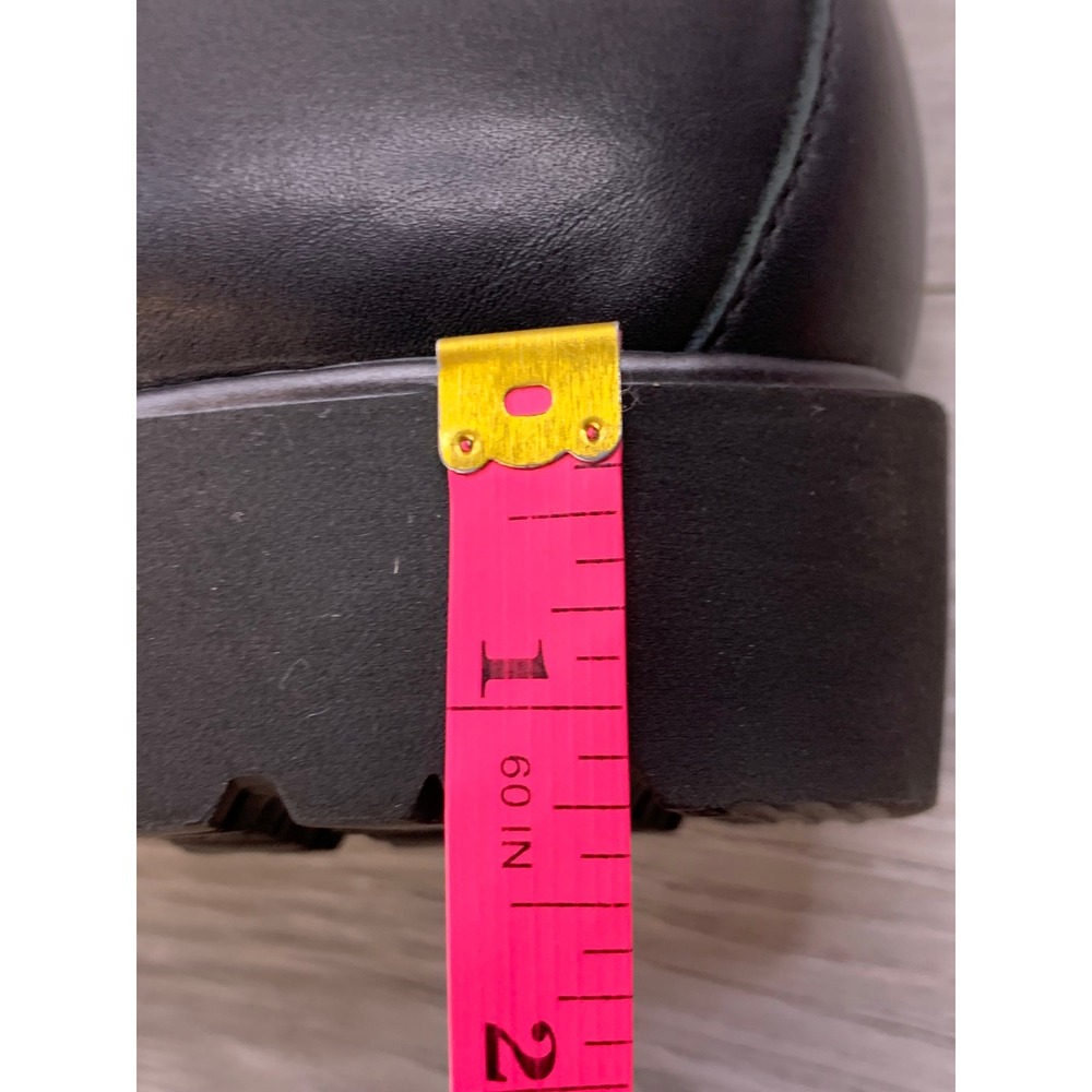 Munro American Black Leather Ankle Boots Dual Zip Lug Sole 6 Comfort Shoes - Picture 9 of 11